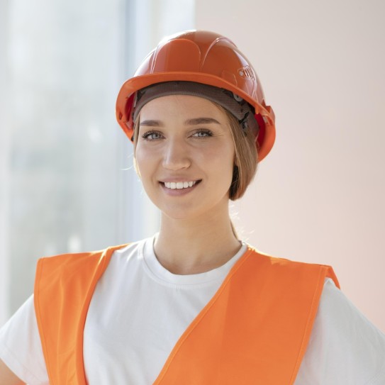 Smiling Female Specialized contractor